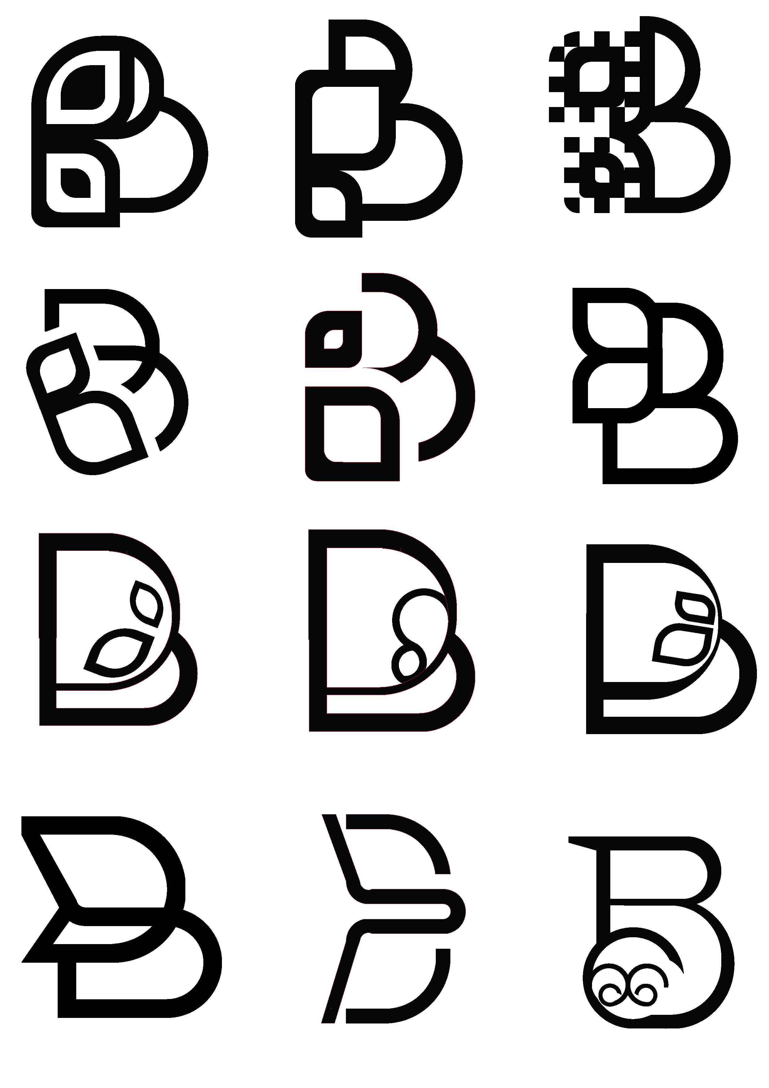 Butterfly logo variants, sheet 4